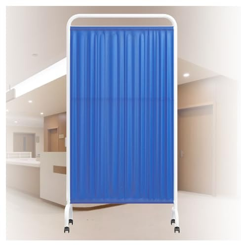 Medical Privacy Screen,5 Panel Standing Door Partition with Brake Wheel,hospital Temporary Partition Wall Panels,suitable for Wards/hospitals/hall(blue,1-panel)