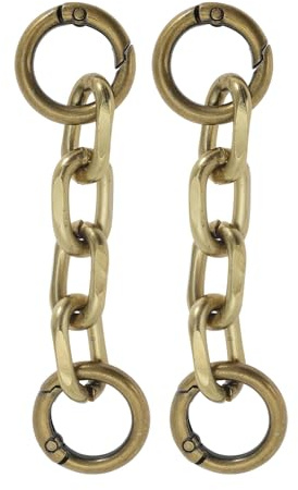 CAPASTEC Taschenverlängerungskette 2 Stücke Aluminium Bronze 9.9cm | Für Handtaschen, Mit Federring, 9.9x1.3cm, 2.4cm Schlaufenbreite, Legierung, Geldbörsenkette, Taschengurt Verlängerung