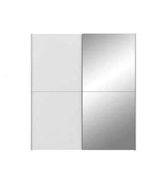 Belhome Dressing Armoire 2 Portes coulissantes 5 tablettes et 1 Miroir - 6 Coloris - Thais