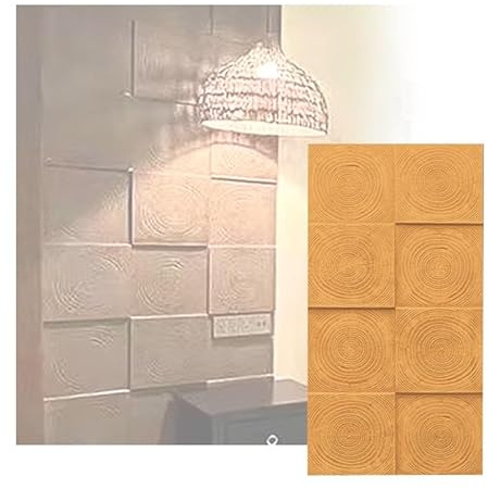 XLIHAWY 3D Artificial Faux Stone Wall Panels, PU Stone Veneer Accent Brick, Natural Brick Effect Texture Wall Panel for DIY Home Improvement(Yellow,0.6x1.2m/23.6x47.2in/15pcs)