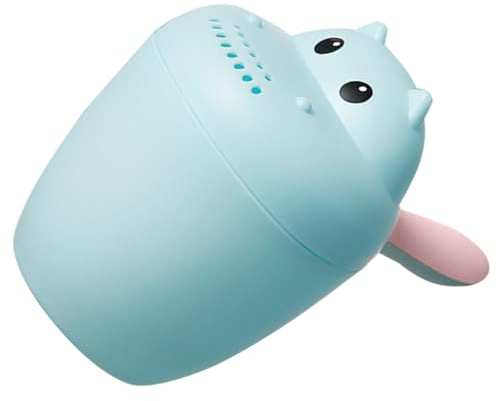 Babybadewasserkelle mit Sprühdesign und Wasserkontrolle, Pp Blau | Praktisch und Sicher, für Bad und Haarwäsche, mit Tiermotiv, als Badelöffel für Babys