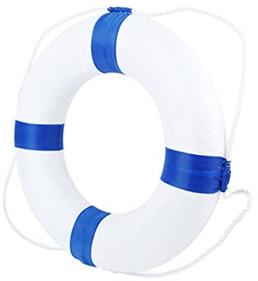 Anello da Nuoto per Bambini di 3-10 Anni Galleggiante da Nuoto per Bambini da 20 Pollici di Diametro con Corda Blu Bianco Accessorio di Sicurezza per Il per