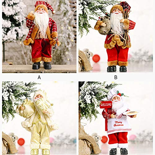 Riuulity Tradizionale Bambola di Babbo Natale Natalizio con Decorazione, Danza Animata, Ornamento per la Casa con Figura di Babbo Natale da 20 Cm per L'allegria Natalizia (B)