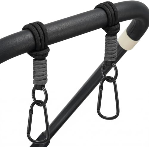 2 Ganchos Para Cochecitos De Bebé Fabricados En Malla Y Cordón, Soporte Universal Para Bolsos Y Organizador Para Sillas De Paseo Y Cochecitos De Bebé, Color: Negro