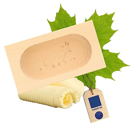 Hofmeister Holzwaren - Molde para mantequilla (rectangular, 125 gramos, madera de arce), diseño de cabra