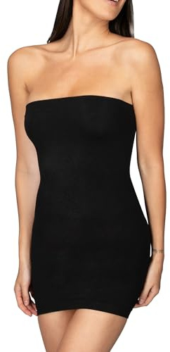Bodyeffect - Sottoveste Tubino Modellante Invisibile con Finiture in Jacquard e Compressione Extra Forte Art. 810130 (S/M, Nero)