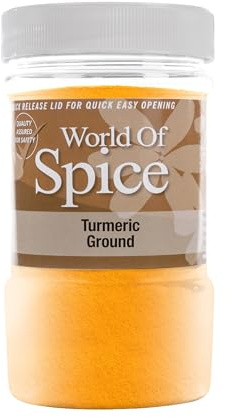 World of Spice Ground Turmeric Powder 400g Catering Size Jar – Premium 100% Natural, Golden Turmeric Spice Powder Seasoning for Cooking - Home Cooks, Professional Chefs & Commercial Kitchens