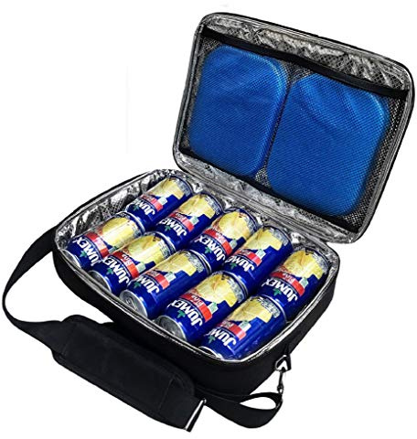 Red Suricata isolierte schlanke mini Kühltasche - kleine Kühlbox für 10 Getränkedosen - inklusive 2 schlanke Kühlakkus - die ultimative Thermotasche für Bier, Sieht aus wie eine Aktentasche