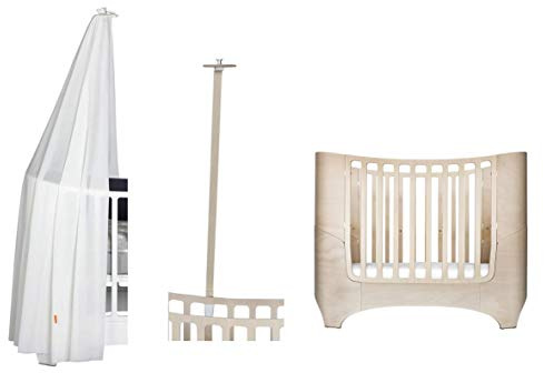 Leander baby- och barnsäng – whitewash + mögel i whitewash + himmel i vitt