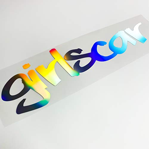 Autoaufkleber GIRLSCAR Oilslick Sticker Hologramm Frontscheiben Aufkleber Tuningsticker Regenbogen Wow Effekt Cooler FrauenstickerLadydriven Girly Car Spiegelfolie