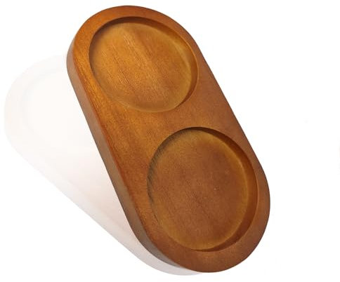 Tablett für Salz- und Pfeffermühle, Gummibaumholz-Tablett, Zubehör für Salz- und Pfeffermühlen (Innendurchmesser 7cm), passend für viele Mühlen und Shaker