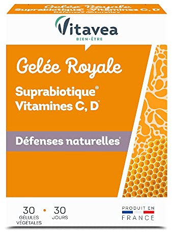 Vitavea - Gelée Royale, Probiotique - Complément Alimentaire Fortifiant Stimulant - Vitamine C Vitamine D - Produits de la Ruche - Tonus, Vitalité - 30 capsules - Cure de 1 mois - Fabriqué en France