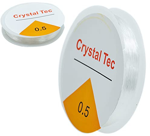 Fil élastique transparent pour fabrication de bijoux, colliers, bracelets, perles, 0,5 mm x 18 m