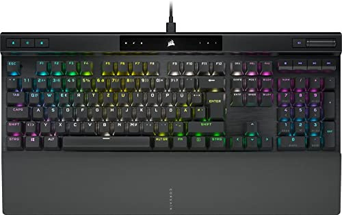 Corsair K70 RGB PRO Mechanische Kabelgebundene Gaming-Tastatur (CHERRY MX RGB Speed, 8.000Hz Hyper-Polling, PBT DOUBLE-SHOT PRO-Tastenkappen, Soft-Touch-Handballenauflage) QWERTZ, DE - Schwarz