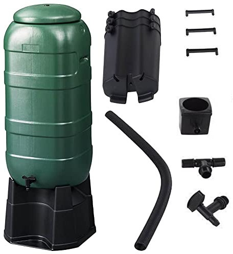 150L Slimline & Space Saving With More Capacity Garden Water Butt Set Including Tap With Stand and Filler Kit