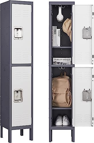 Sightlife Armoire de Bureau Metallique Armoire de Rangement Meuble de Rangement avec étagères 2 Portes 168x31x31cm
