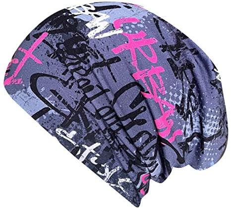 Wollhuhn Kinder Beanie – Zweilagige Longbeanie aus Jersey, wendbar & weich – innen grau – Handmade in Deutschland – ganzjährig (DE/NL/SE/PL, Numerisch, 52, 54, Skater Grau/Pink)