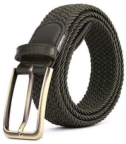 BOZEVON Elastischer Geflochtener Gürtel - Mehrfarbiger Elastischer Gürtel Flechtgürtel Stretchgürtel Business Lässiger Gürtel Breit 3,5 cm für Unisex-Herren und Damen