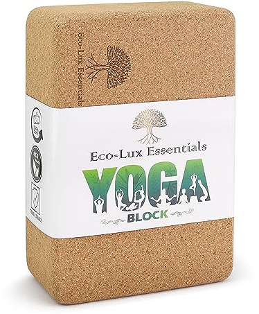 Blocco di sughero per yoga, sughero sostenibile con superficie antiscivolo, accessorio per esercizi sostenibili per yoga, pilates e fitness generale