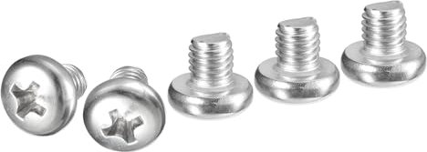 DTGN M5x5mm Pan Head Machine Screws, 10Pcs 304 Stainless Steel, Phillips Drive, Metric Coarse Full Thread, Bright Finish, Screws Bolts Kit