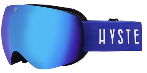 HYSTERESIS Junior | Gafas de esquí y snowboard para Nińos a partir de 5 ańos. | Marco Negro | Lente Azul | Cinta color Azul | 100% Anti-Vaho UV400.