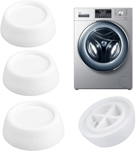 Swetfela Tapis Anti Vibration Machine a Laver, 4 Pcs Tapis Machine à Laver Anti Vibration Patin, Support Machine a Laver Réduction des du Bruit, Pied Socle Machine a Laver Tapis anti Vibration
