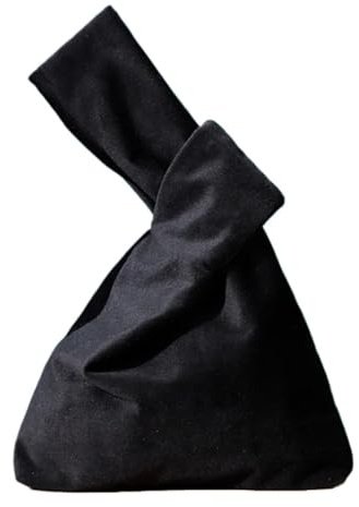 Borsa Da Polso Con Nodo Borsa vintage da donna Borsa pieghevole riutilizzabile for ragazza casual Borsa da polso giapponese Hefeng in tessuto di velluto Borsa for chiavi da passeggio Borsa Con Nodo (