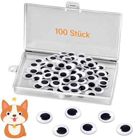 100 Stück Selbstklebende Wackelaugen,Selbstklebende Wackelaugen, 2cm Wackelaugen Selbstklebend .Schaukelaugen aus Kunststoff, Geeignet für selbstklebende DIY-Basteldekoration