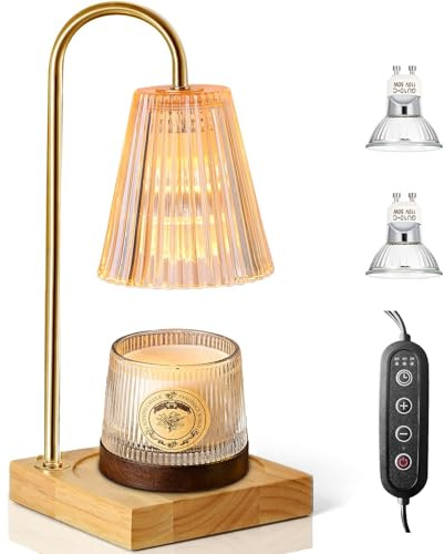 NEMMXUB Aromalampe Duftlampe Ambiente, Duftöl Lampe, Stövchen für ätherische Öle, Duftöl, Duftwachs,duftlampe wachs und Duftkerze, Mit Timer (2H/4H/8H), Einstellbarer Höhe und Helligkeit