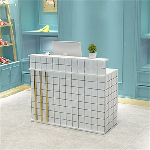 Moderner weißer Empfangsheke für Bekleidungsgeschäft, kleines Geschäft oder Bar, gewerblicher Empfangstresen (60 x 50 x 100 cm)