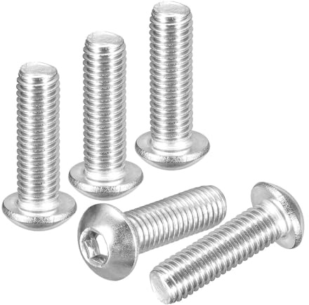 DTGN M8-1.25x25mm Linsenkopfschrauben mit Innensechskant - 25er Pack - Gut für Rennrad, Mountainbike, Auto, Motorrad - 304 Edelstahl weiß lackiert - Sechskant-Antriebsbefestigungen