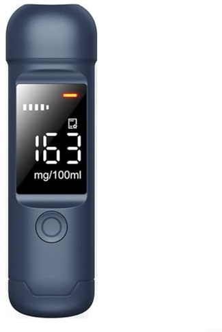Testeur d'alcool numérique portable, avec écran LCD, batterie rechargeable intégrée, détection automatique, indicateur LED 3 couleurs pour prévenir l'alcool au volant, bleu