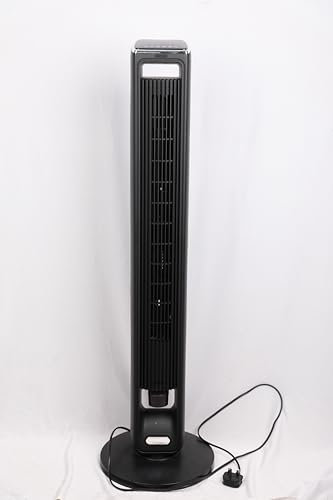 EcoNour 42-Inch Smart Tower Fan | Oscillating Cooling Fan with WiFi/Alexa/Remote Control | 3 Speeds, 2 Modes, 15H Timer | LED Touch Display | Bladeless Design Fans for Bedroom & Office (Black)