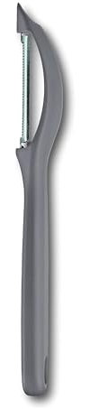Victorinox Pelador universal con hoja de péndulo para frutas y verduras, extra afilado, hoja dentada, doble filo, fabricado en Suiza, gris frío