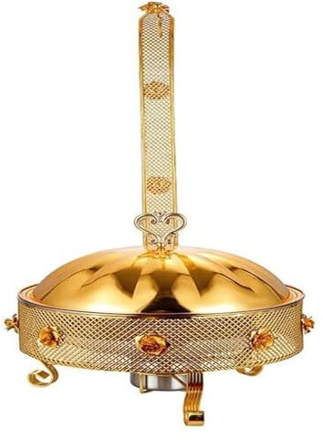 MPMPM Gold Chafing Dish Buffet Set, Round Buffet Servers And Warmers Set Warming Tray for Parties, Events, Wedding, Camping, Dinner