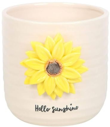 Something Different Hello Sunshine Sunflower 3D Plant Pot (One Size) (Ceramic/Yellow)