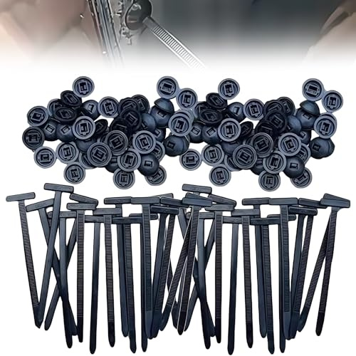 GOEDCH Hebilla Universal de Nailon para Bridas: 100 Piezas Soporte de Nailon Autoblocante Resistente, Bridas de Plástico Multiusos para Reparación Diaria de Automóviles, Sujetadores de Herramientas