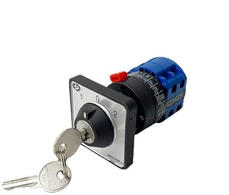 Interruptor de transferencia universal de 3 velocidades con llave LW26-20/2S interruptor giratorio instalación de un solo orificio Punto de Plata 20A 690V