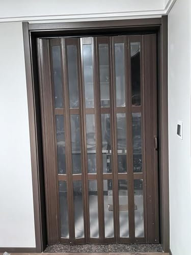 GLFNB Puerta corrediza Plegable Tipo Granero para Entrada, baño, Taller y Cocina. Puerta Plegable Tipo acordeón de PVC, de 61 a 203 cm de Ancho (Ancho x Alto: 91 x 203 cm).