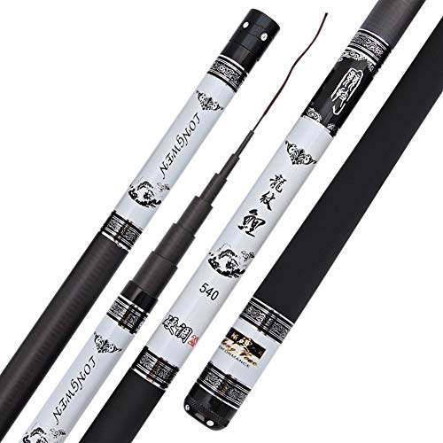 TENVORA Teleskoprute,Angelrute Extralange High Carbon-Faser-Teleskopelektrohand Pole Angelrute 3.6M-10M Süßwasser Feederrute-Stick Ersatz Tip(10m)