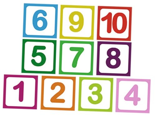 Cabilock 10 hojas Pegatinas Autoadhesivas para Suelo con Números Antideslizantes Diseño de Dibujos Animados Impermeables y Fáciles de Limpiar Educativo para Habitaciones Infantiles y