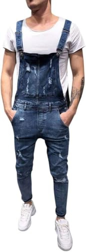 Herren Denim Overalls Latzhose Jeans Denim Arbeitshose Jeanshose Männer Casual Verstellbare Träger Jumpsuit