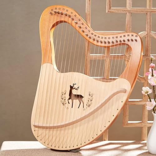 Lyre harpa stränginstrument med bärväska, inställningsnyckel, reservsträng och manuell för musikälskare, nybörjare och barn
