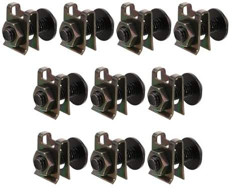 MUCKLILY Vis Autotaraudeuses 6 MM pour Carénage de Moto Kit de Fixation Noir 20 Pièces Boulons et Écrous Universels pour Pare-Brise Montage Rapide et Protection Anticorrosion