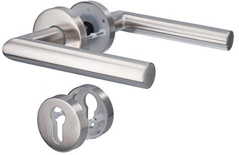 Alpertec Moskau-II Poignée de porte en acier inoxydable avec rosace, 88020510