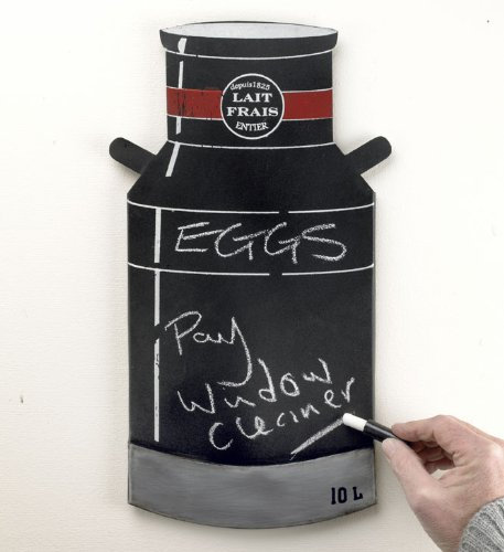French Blackboard - Milk Churn Design - 'Lait Frais' - Metal Board with a Magnetic Chalk Holder