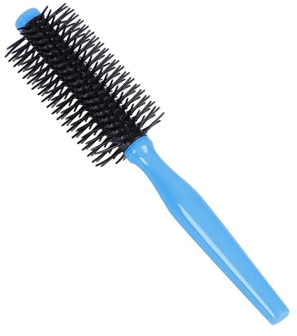 uxcell Hairstyle Curly Hair Brush, Professional Wet Styling Dryers Hairbrush for Salon Home, Plastic Handle Roll Round Comb Detangling Teezer Bristles for Men and Women, 1 Pack