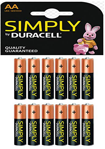 Duracell Simply Long Life Premium Batteries 1.5V Alkaline - 12 Batteries Per Pack