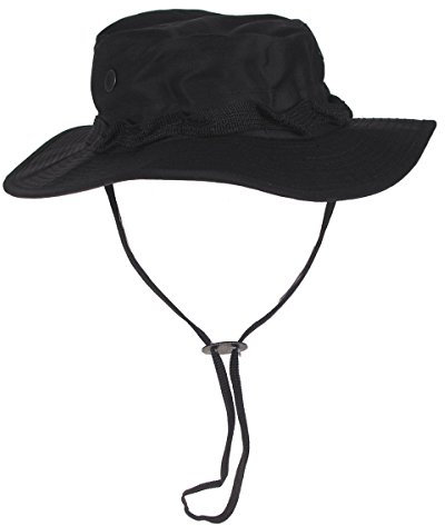 MFH Buschhut US mit Kinnband GI Boonie Rip Stop, L, Schwarz