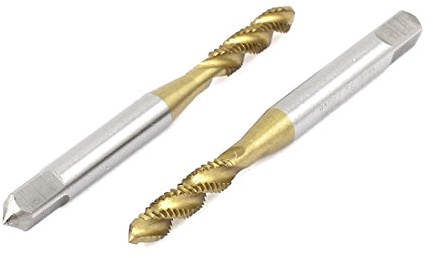 sourcing map 2pcs Taraud M4 x 0,7 mm Machine Flûtes en spirale Filetage métrique HSS